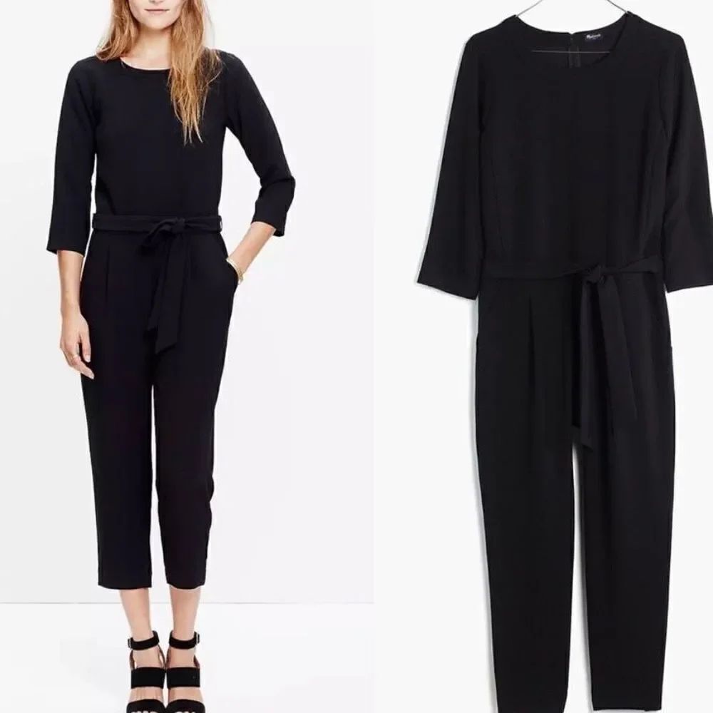 Madewell black crepe jumpsuit size 2